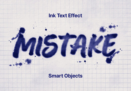 Ink Splashes Text Effect Mockup