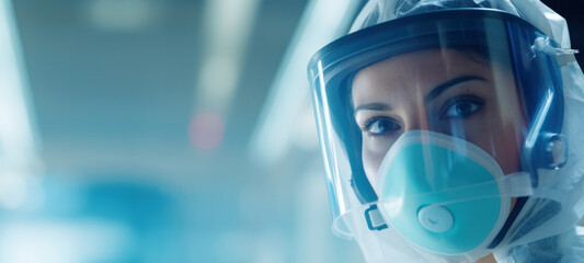 Healthcare and medicine, Doctor wearing protection face mask against during outbreak, Human metapneumovirus, hMPV, coronavirus, and flu. Virus illness protection, Innovation medical technology