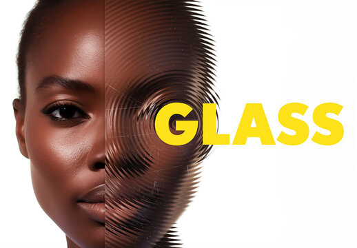 Realistic Refraction Glass Photo Effect Mockup With Generative AI Preview