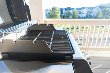 Brand New Two-Burner Grill Stationed on Balcony