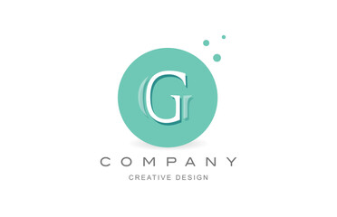 Creative letter G logo icon design vector illustration. Template for company or business with square dots and green pastel colors