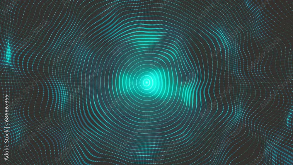 Poster abstract minimal radial circular mesh waving/ 4k animation of an abstract fractal background with me