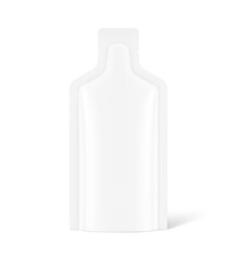 Sachet bag mockup. Vector illustration isolated on white background. Front view. Can be use for template your design, presentation, promo, ad. EPS10.