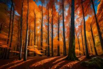 autumn forest generated by AI technology