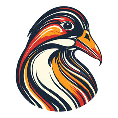 Fototapeta premium Penguin head illustration, isolated on transparent background.