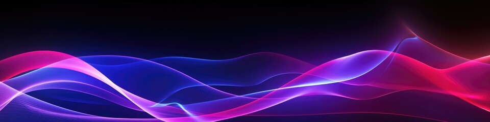 Abstract neon gradient wavy lines background for science and technology concept. Generative AI