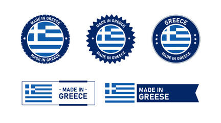 Greece flag, Made in Greece. Tag, Seal, Stamp, Flag, Icon vector
