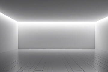 3d render, abstract empty room, illuminated empty interior, glowing light