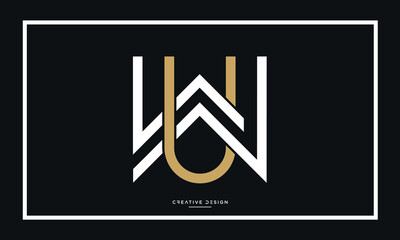 Alphabet letters WU or UW logo monogram