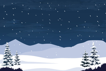 flat winter landscape background