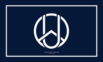Alphabet letters WU or UW logo monogram