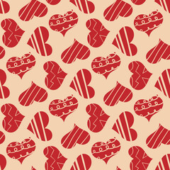 Seamless pattern of hearts for Valentine's Day