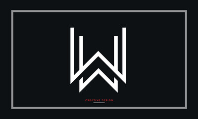 WW or W Alphabet letters logo monogram