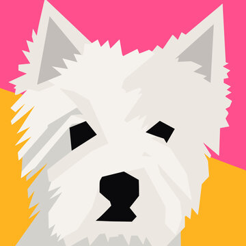 West Highland White Terrier Face - Minimalist Design