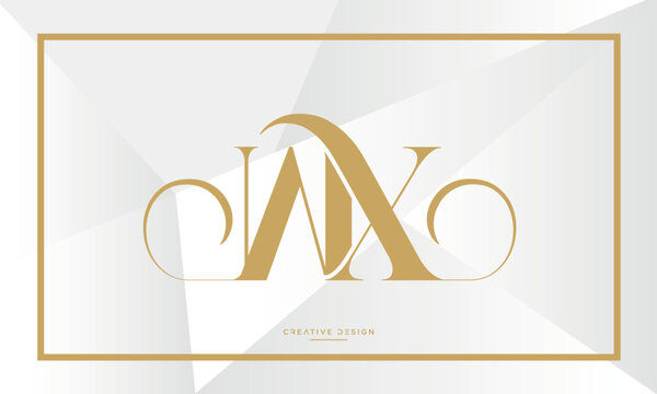 Alphabet letters WX or XW logo monogram