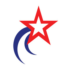 rising star red and blue symbol