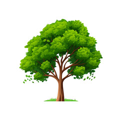 Tree in Serene Woodland Landscape - Nature Green Beauty, Generative Ai