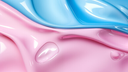 The close up of a glossy liquid surface with a soft focus. Generative AI