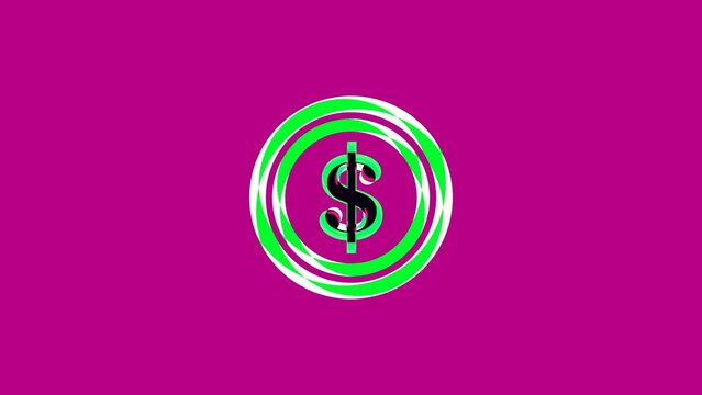3D colorful circle on dollar sign animation 