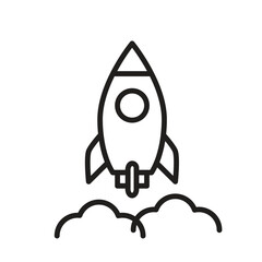 Rocket icon vector logo design flat style illustration