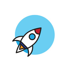 Rocket icon vector logo design flat style illustration