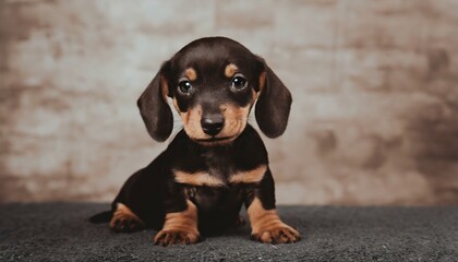 A cute dachshund in different poses, brown and black