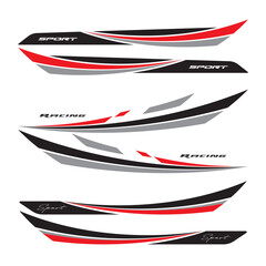 Sport car stickers. car decoration stickers, speed racing car pattern. Car tuning stickers racing stripes_03