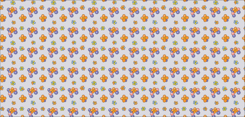 seamless pattern with flowers, seamless pattern with colorful beads, vector pattern Seamless pattern with flowers