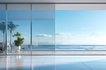 A new generation of sea view housing simple glass house