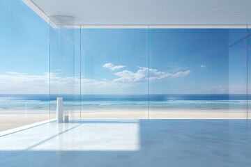 A new generation of sea view housing simple glass house
