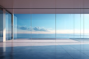 A new generation of sea view housing simple glass house