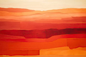 Schilderijen op glas Abstract landscape in red and orange © Tymofii