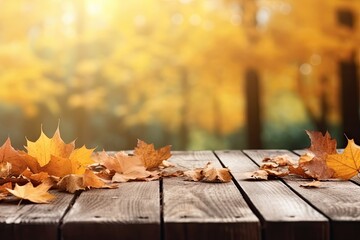 Naklejka na ściany i meble Beautiful colorful natural autumn background for product presentation