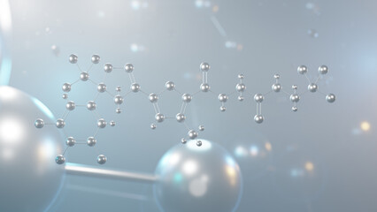 lotilaner molecular structure, 3d model molecule, isoxazoline ectoparasiticide, structural chemical formula view from a microscope