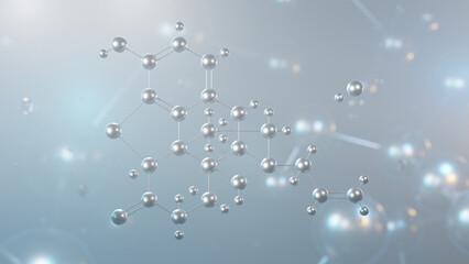 naloxone hydrochloride molecular structure, 3d model molecule, opioid antagonist, structural chemical formula view from a microscope