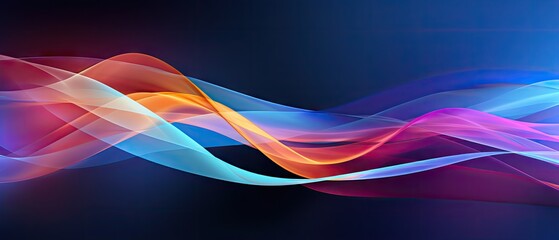 Colorful linear movements abstract graphic widescreen poster