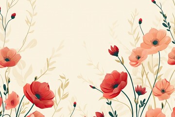 Floral pattern on a cream background