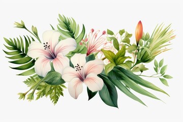 A painting of a bunch of flowers on a white background. Can be used for various design projects