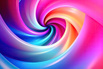 Obraz premium Gradient color bright futuristic spiral