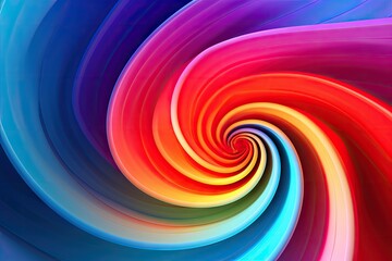 Obraz premium Gradient color bright futuristic spiral
