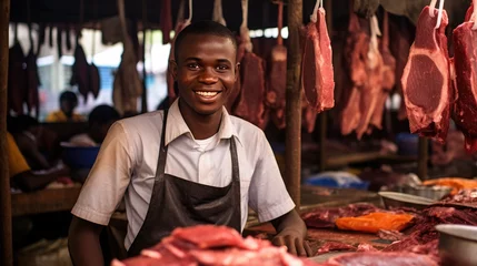 Fotobehang African butcher © Issaka