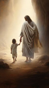 Jesus walking with me, hand in hand.
