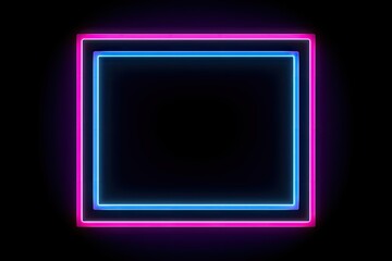 Square rectangle picture frame with two tone neon