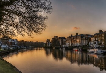 Fototapeta premium Sundown Serenade: Kew Gardens' Botanical Beauty at Sunset