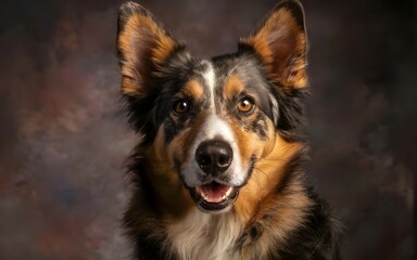 Fototapeta premium portrait of dog brown white black colors ai generative