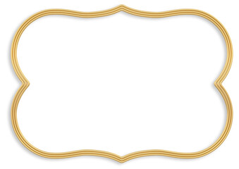 Gold Artistic Triple Frame border with shadow - 3D rendering