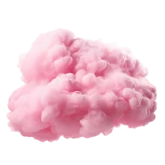 Foto op Canvas A beautiful pink cloud isolated on white background © Luckygraphics