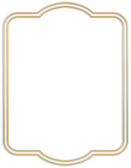 Golden double artistic frame border with shadow - 3D rendering