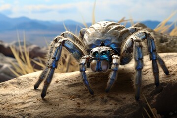 An impressive spider, an expert weaver and hunter. Detailed graphics, clear visuals, arachnid photography