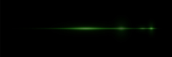 Abstract laser beam. Isolated on a black background. Vector illustration. The effect of lighting and glare.